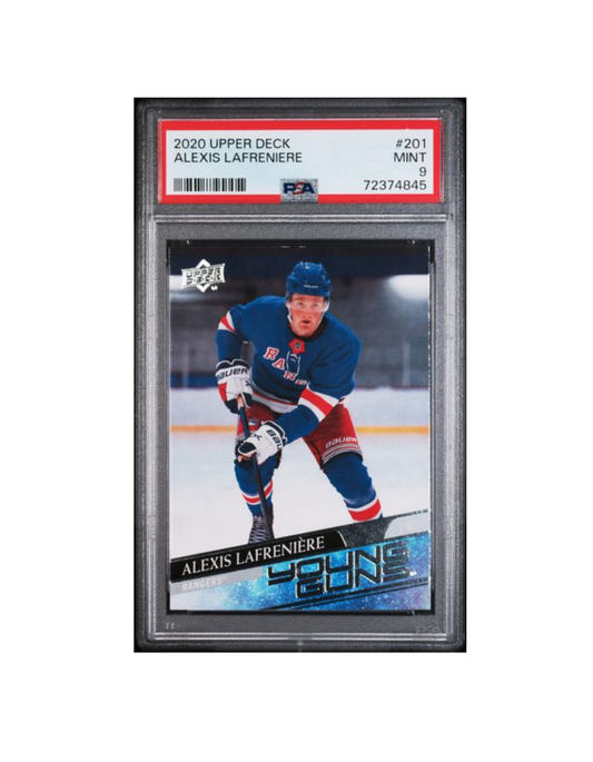 2020 UD SERIES ONE HOCKEY ALEXIS LAFRENIERE YOUNG GUNS PSA 9