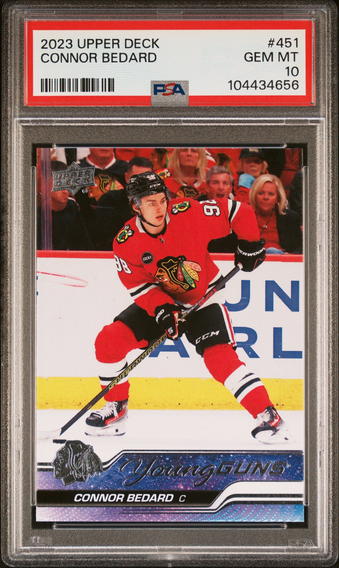 2023 UPPER DECK SERIES 2 CONNOR BEDARD YOUNG GUNS PSA 10