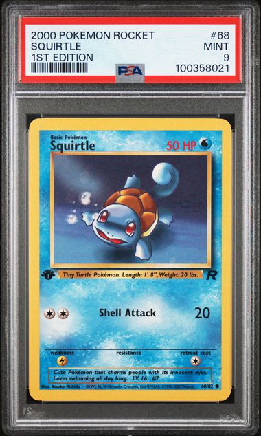 2000 POKEMON ROCKET SQUIRTLE 1ST EDITION PSA 9