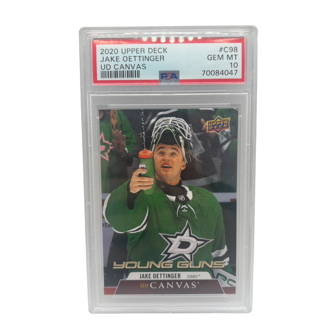 2020-21 UPPER DECK SERIES 1 JAKE OETTINGER UD CANVAS YOUNG GUNS PSA 10