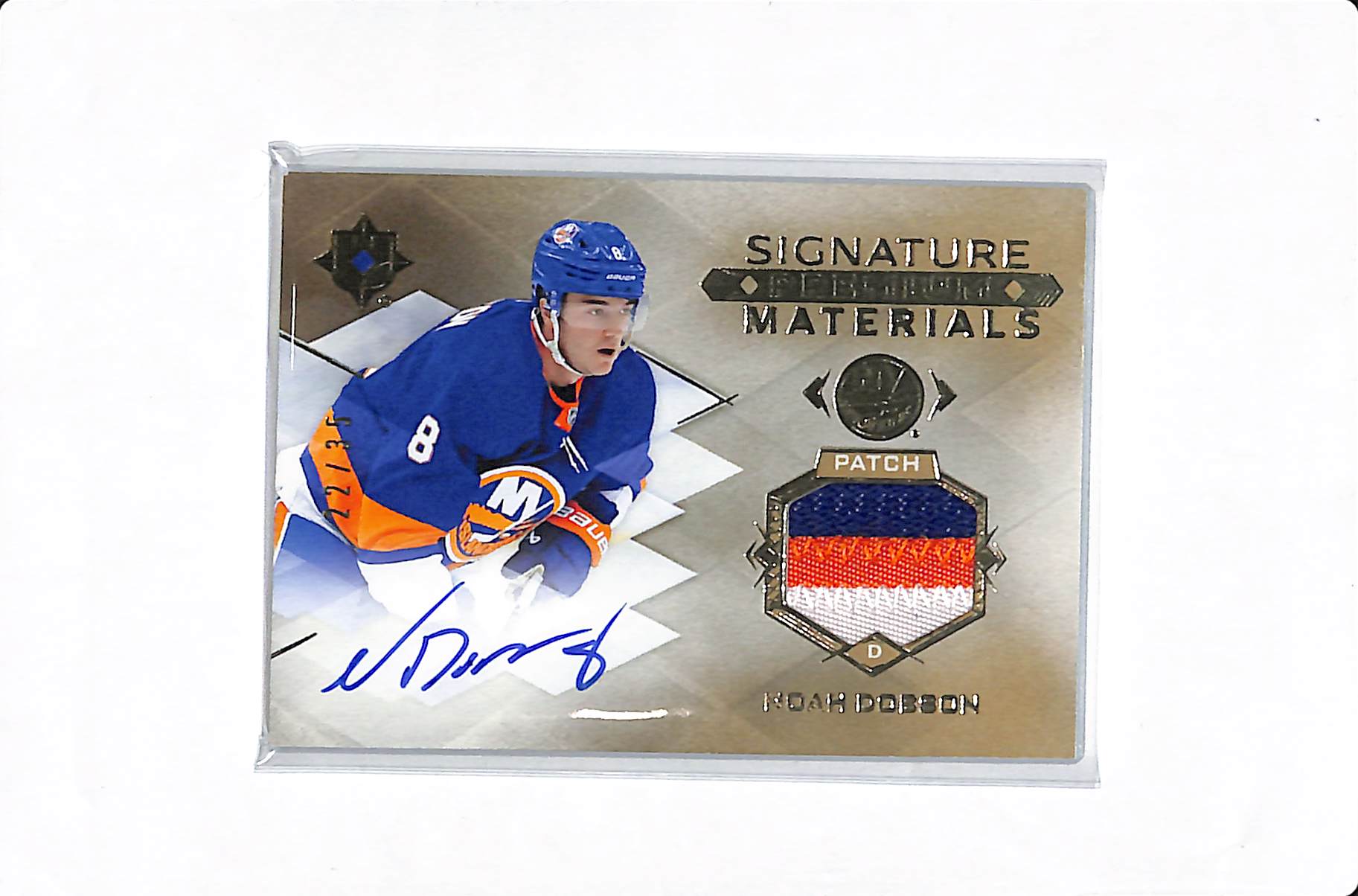2023-24 UPPER DECK ULTIMATE NOAH DOBSON SIGNATURE PREMIUM MATERIALS /35 #UMS-ND