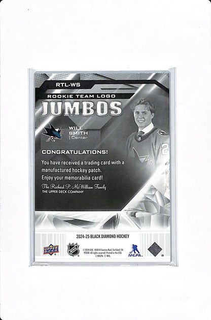 2024-25 UPPER DECK BLACK DIAMOND WILL SMITH ROOKIE TEAM LOGO JUMBOS #RTL-WS