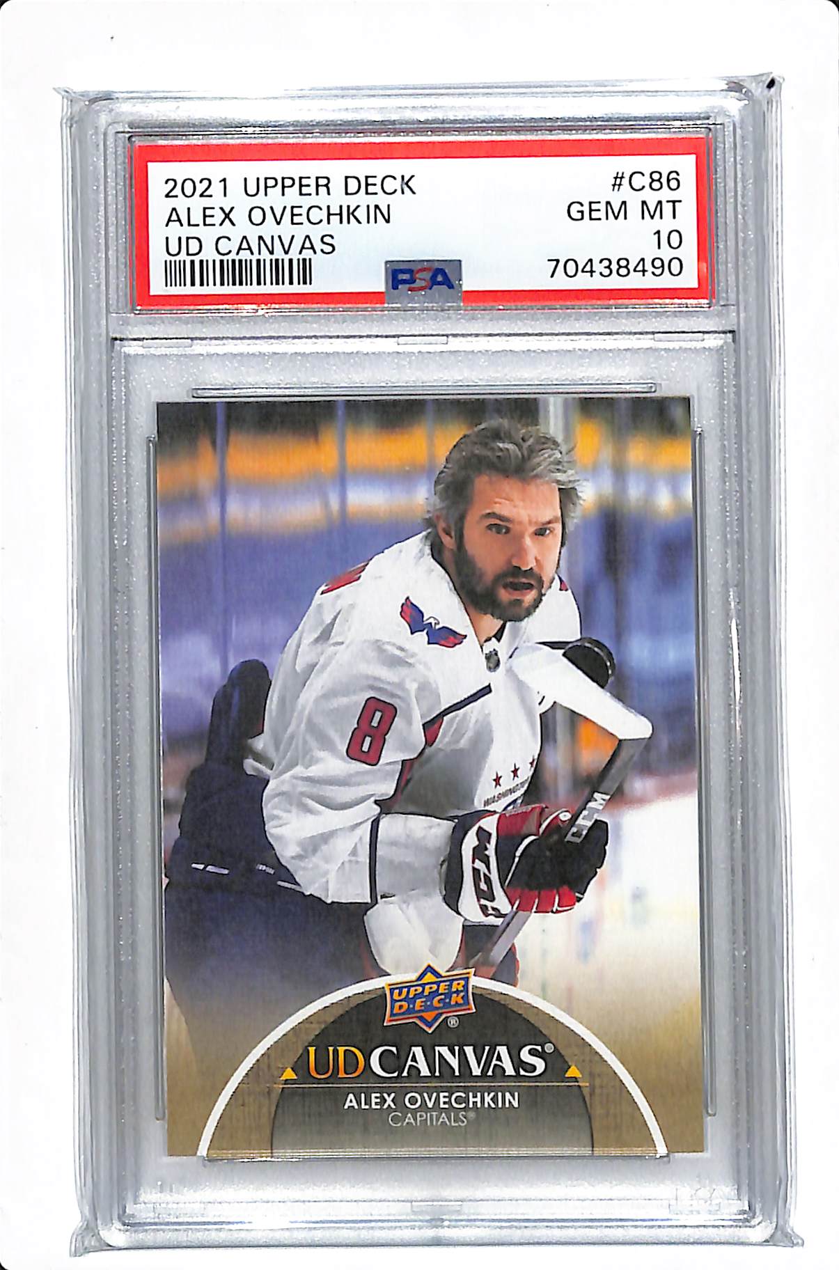 2021-22 UPPER DECK SERIES 1 ALEX OVECHKIN UD CANVAS PSA 10 #C86