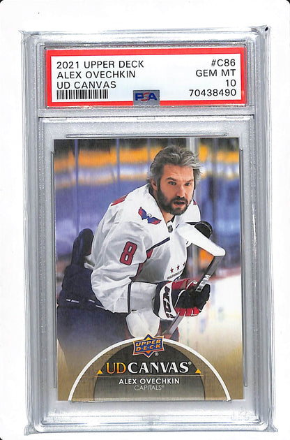 2021-22 UPPER DECK SERIES 1 ALEX OVECHKIN UD CANVAS PSA 10 #C86