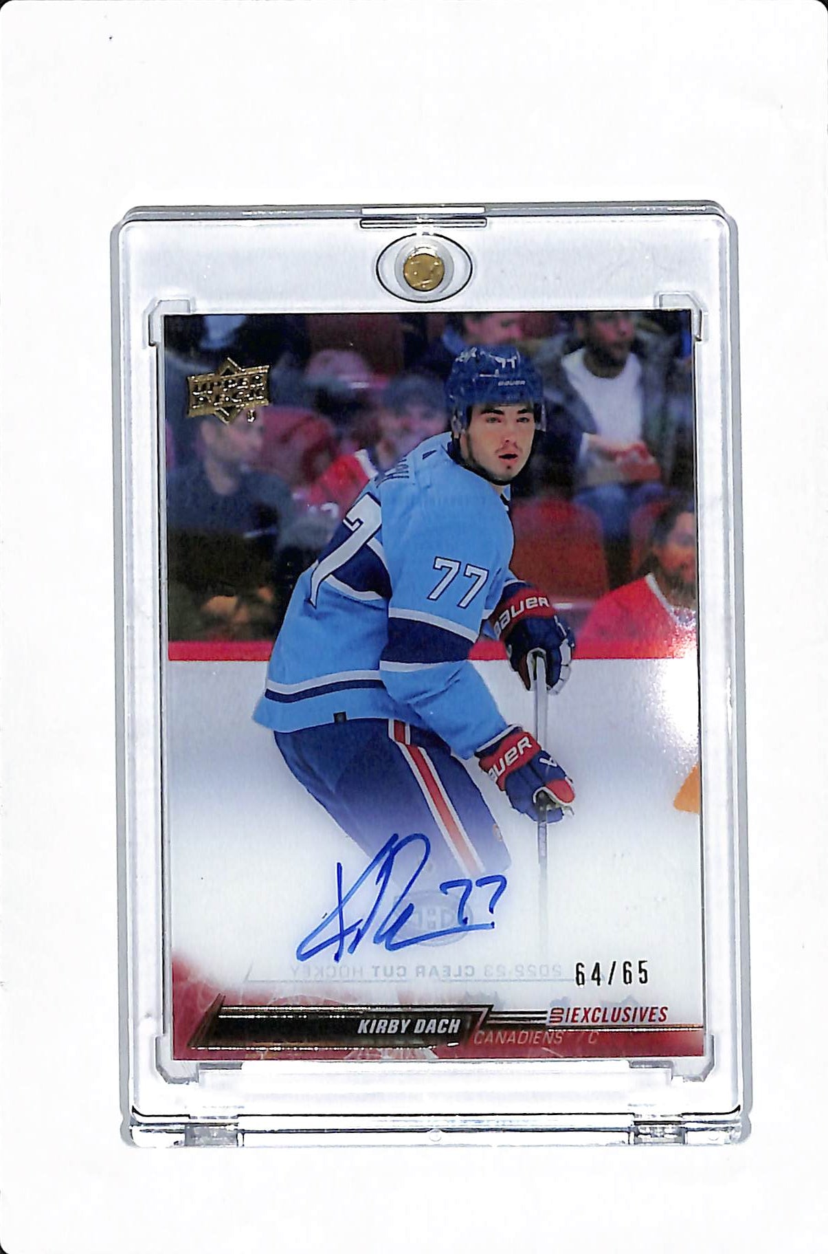 2022-23 UPPER DECK CLEAR CUT KIRBY DACH EXCLUSIVES AUTO /65 #CC-KD