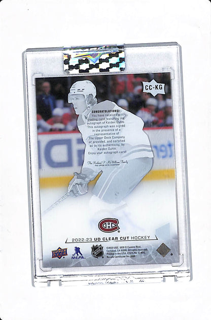 2022-23 UPPER DECK CLEAR CUT KAIDEN GUHLE ROOKIE AUTO #CC-KG