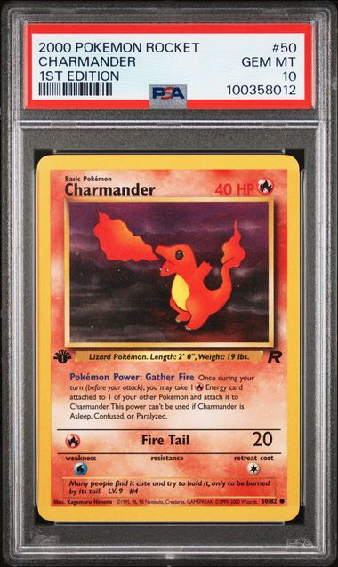 2000 POKEMON ROCKET CHARMANDER 1ST EDITION PSA 10