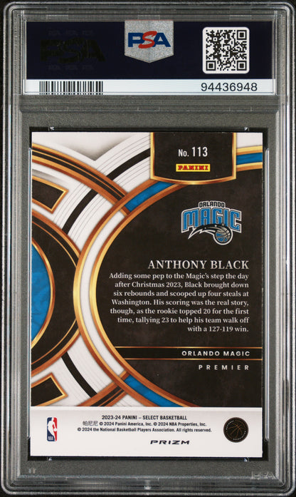 2023 SELECT ANTHONY BLACK ELEPHANT PRIZM PREMIER LEVEL PSA 10