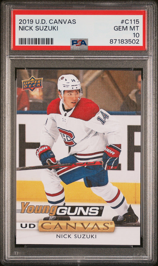 2019-20 UPPER DECK SERIES 1 NICK SUZUKI YOUNG GUNS UD CANVAS PSA 10