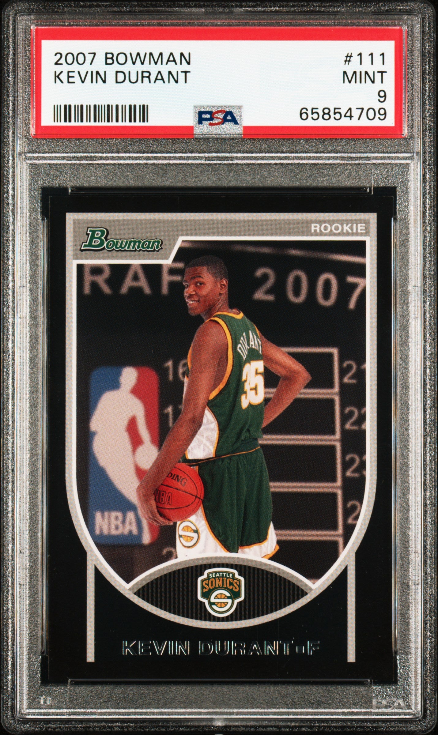 2007 BOWMAN KEVIN DURANT ROOKIE 2601/2999 PSA 9