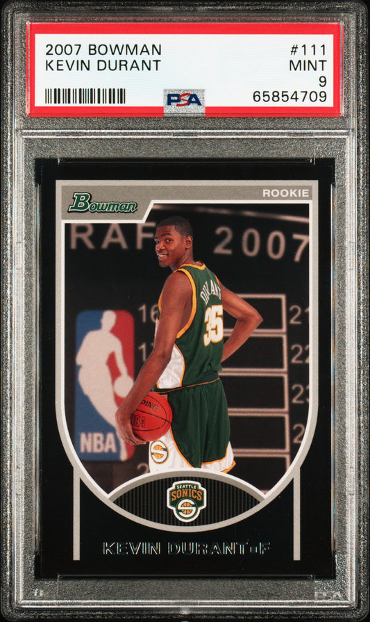 2007 BOWMAN KEVIN DURANT ROOKIE 2601/2999 PSA 9
